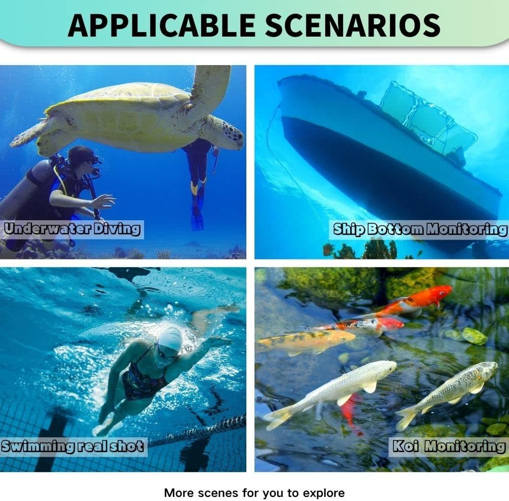 Can be widely used in diving monitoring, ship bottom inspection, swimming pool underwater monitoring, aquaculture monitoring