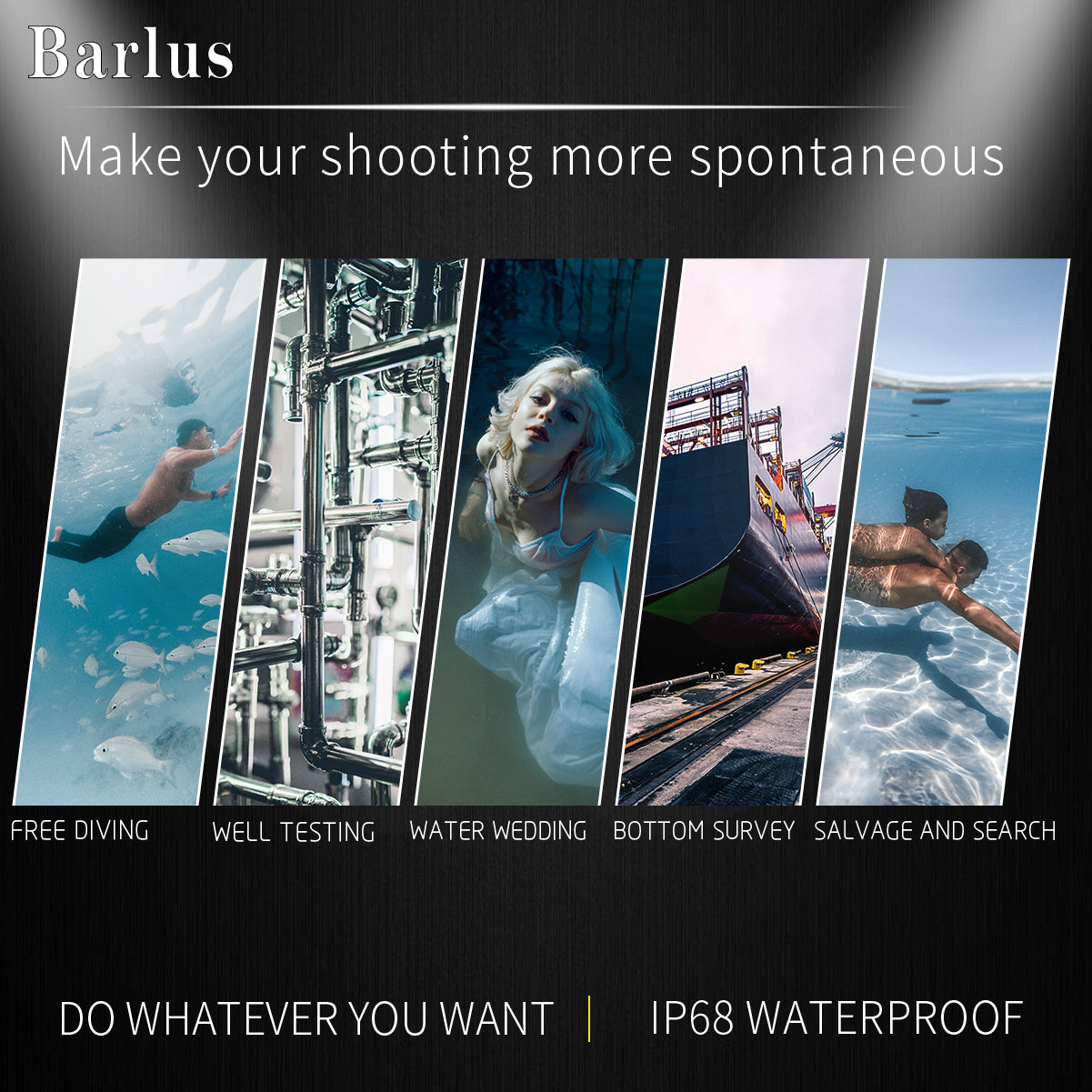Barlus MINI 50mm global shutter underwater camera for high-speed shooting