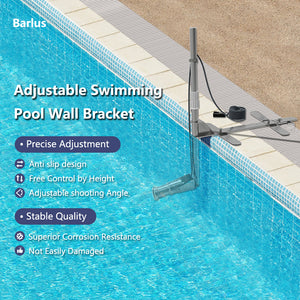 Barlus Heavy-Duty Adjustable Swimming Pool Wall Bracket for Permanent Installation(Camera not included)