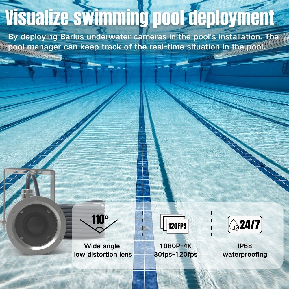 Best Swimming Pool Monitoring Underwater Synchronized Swimming Live 120FPS High Speed Underwater Webcam no light