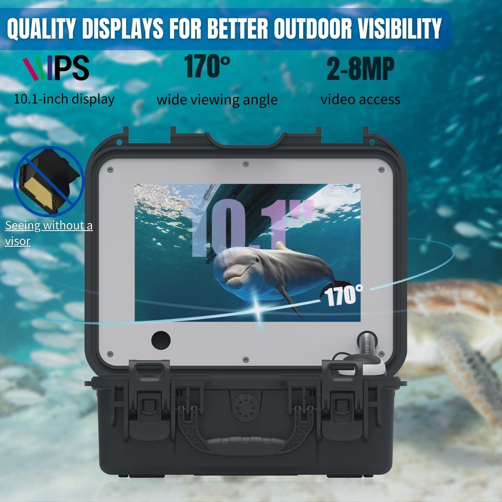Barlus Underwater mini camera dive system kit 10‘’ display - for diver