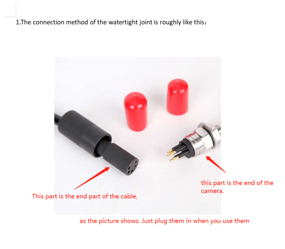 Underwater camera waterproof connector -Cable can be plugged and unplugged